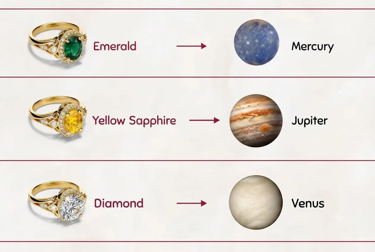 ジョーティッシュにおける惑星と宝石の対応（3）